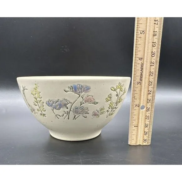 In Homestylez Spring Pressed Garden Flower Cereal Soup Bowl Impressed Floral - Picture 10 of 11